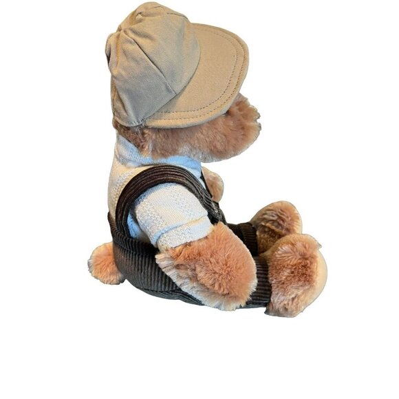 Dan Dee Collectible Bear Green Corduroy Jumpsuit with Tan Hat & Sweater - Picture 3 of 8